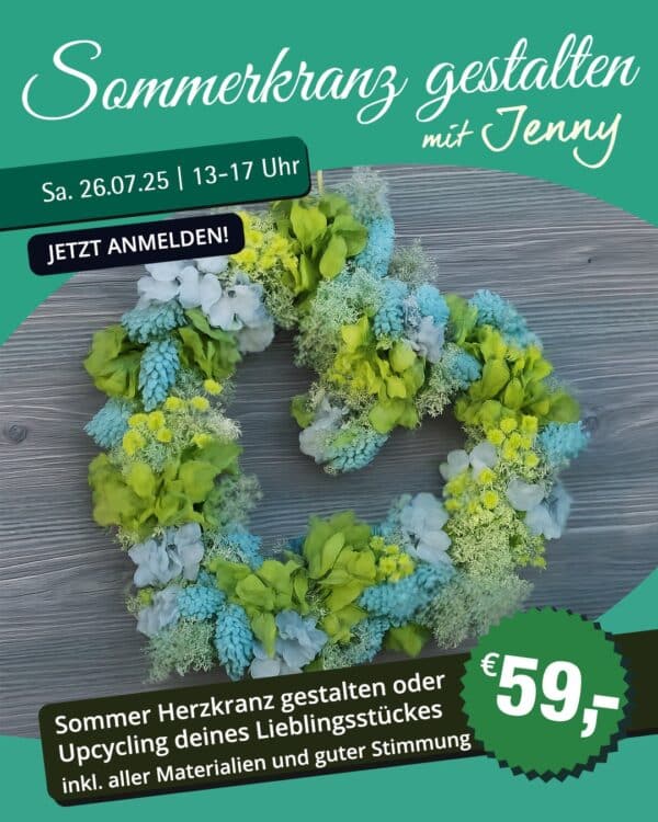Sommerkranz binden am 26.07.2025
