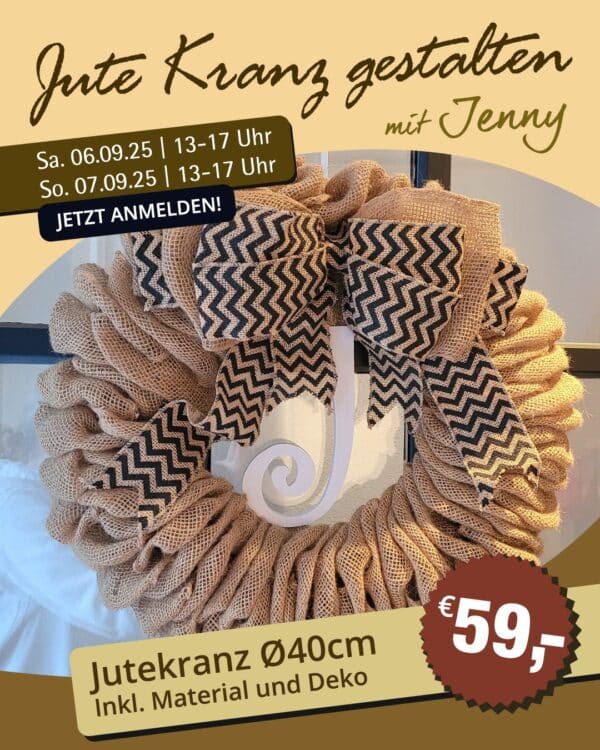 Jutekranz binden, pro Person/pro Kranz am 07.09.2025